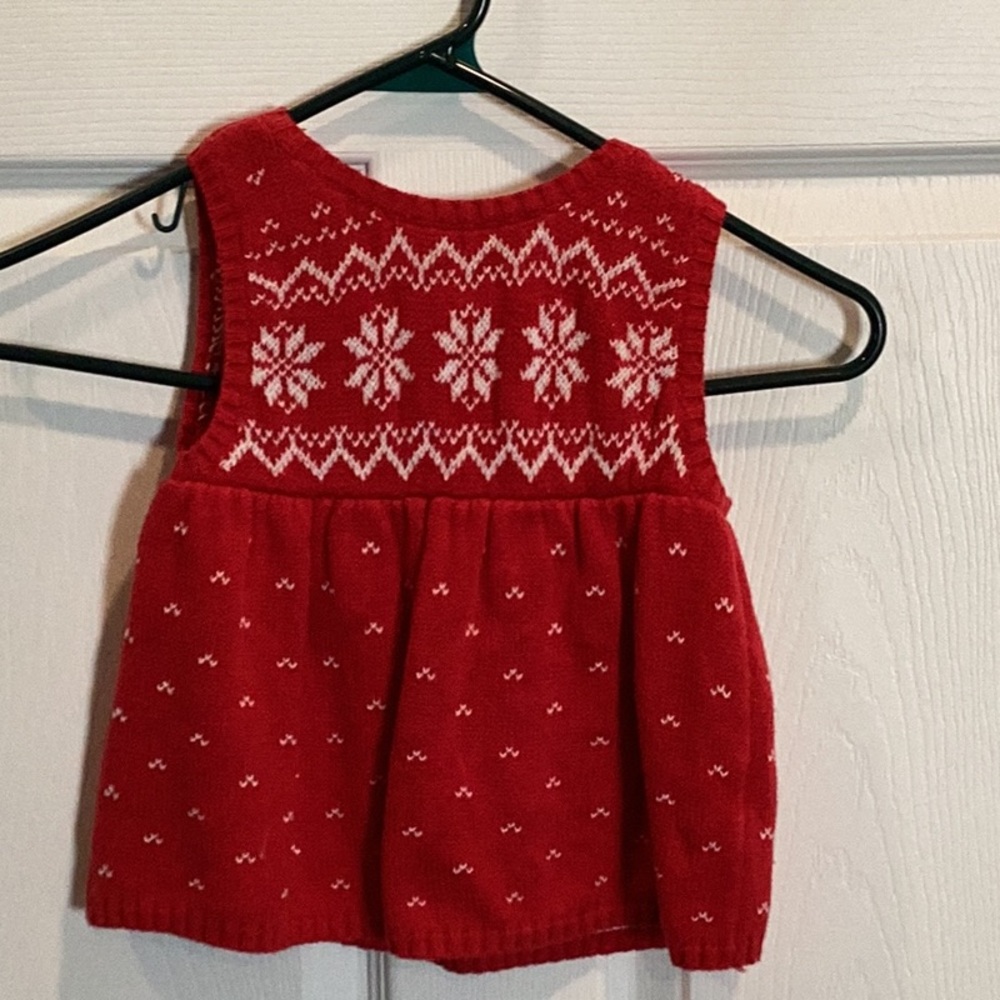 Red Snowflake Knit Kids Dress